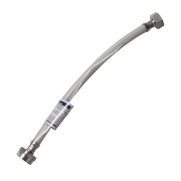 Thrifco Plumbing 1/2 Inch FIP x 7/8 Inch Ballcock Flexible Braided PVC 16 Inch Riser 4400448 - main
